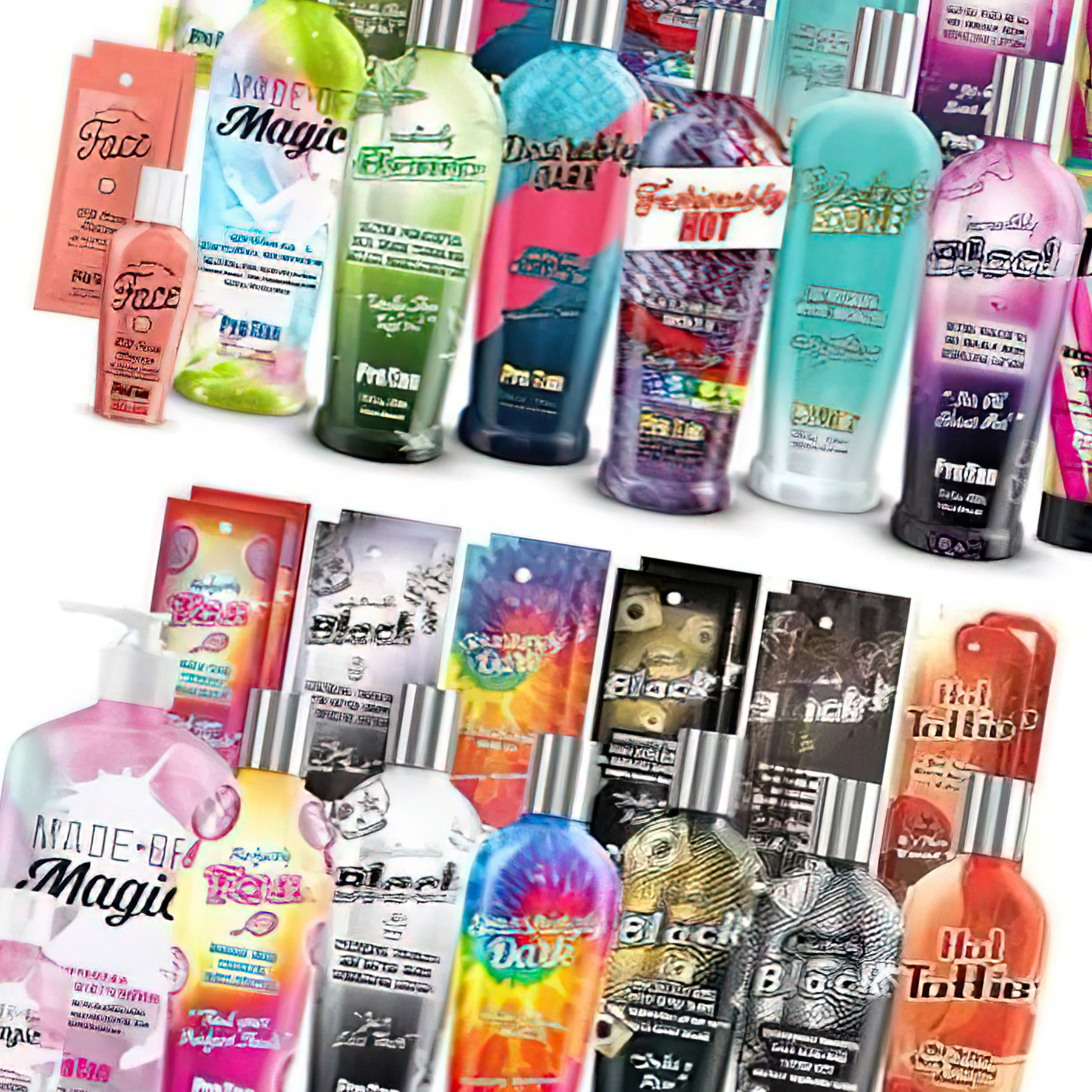 Tanning creams on display